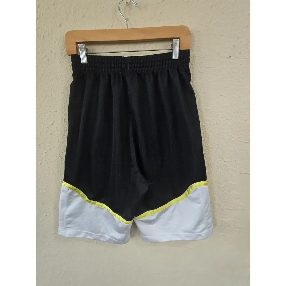 Vintage Jordan Men's Athletic Basketball Shorts, Black White Yellow, Size Small